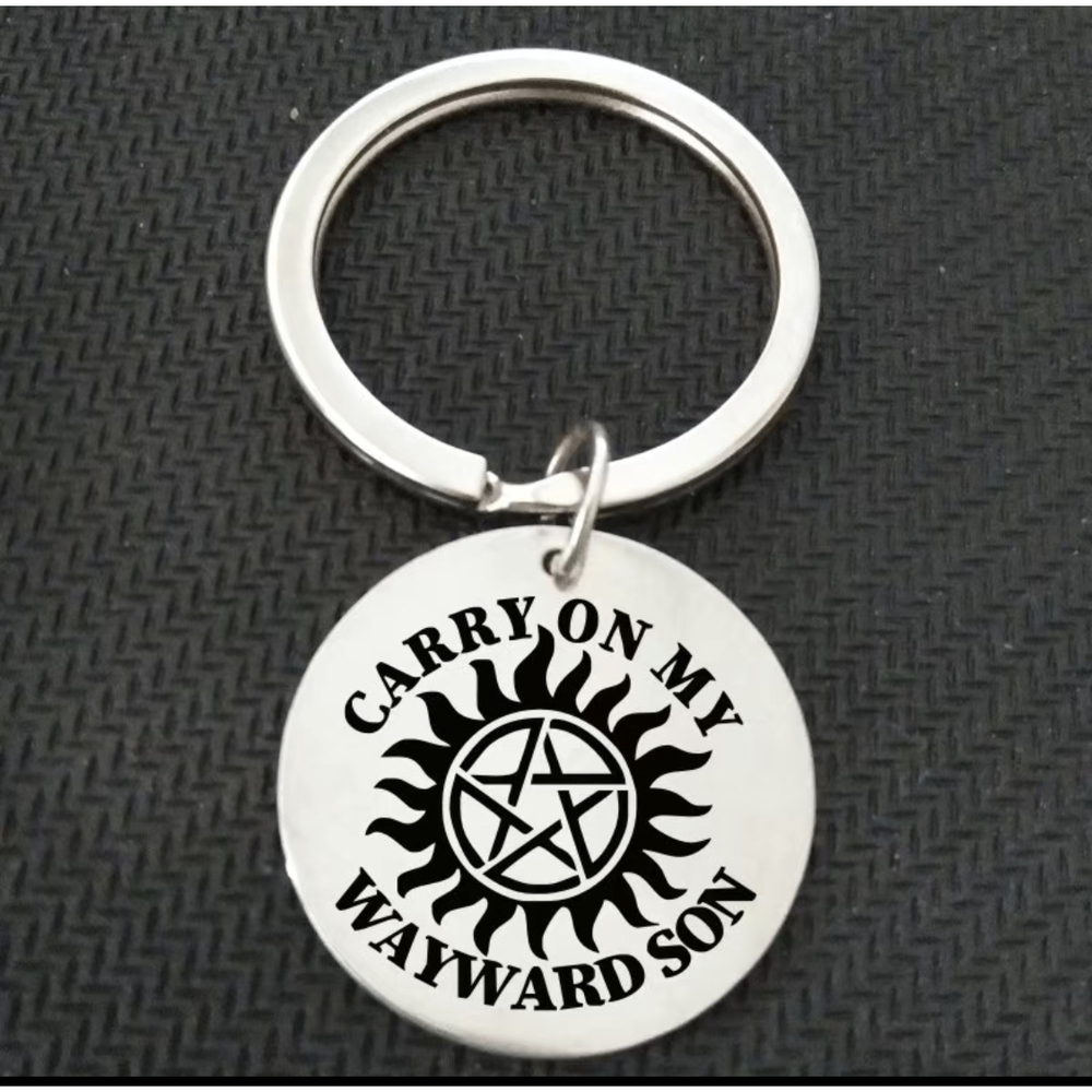 3/$25 Carry On My Wayward Son Supernatural Stainless Steel Keychain NEW
